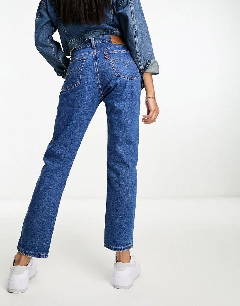 Levi's Levi's 501 straight fit crop jeans in mid blue 3