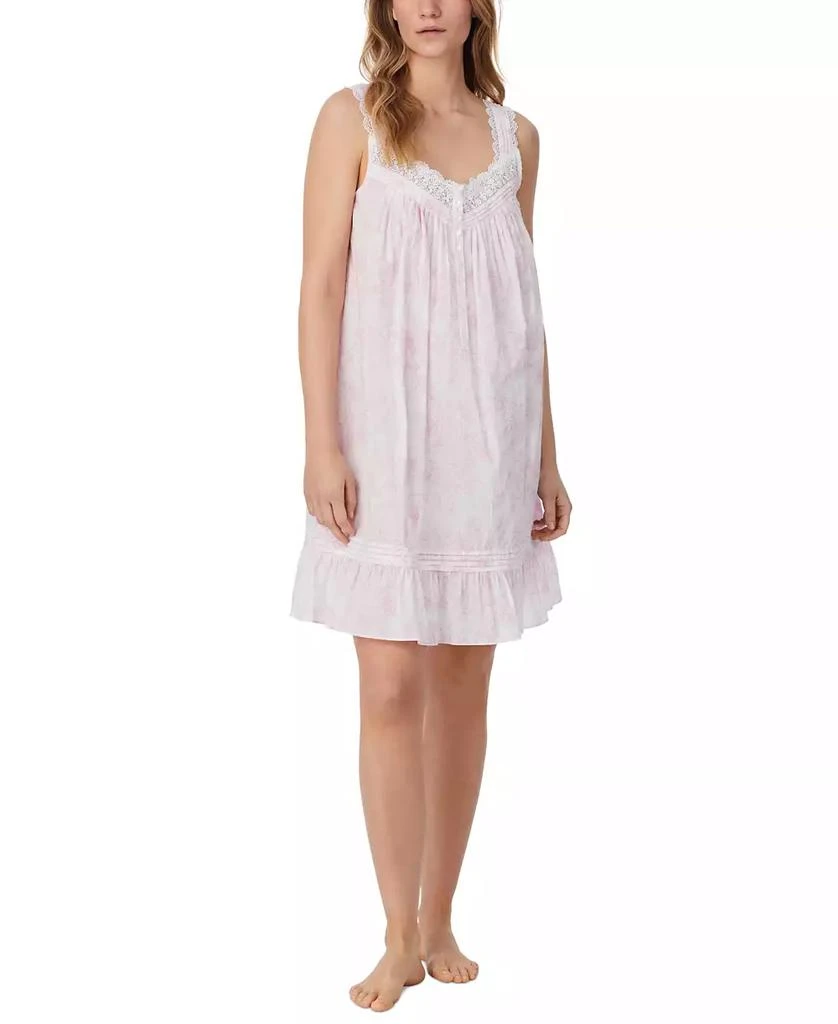Eileen West Women's Cotton Sleeveless Short Chemise 3