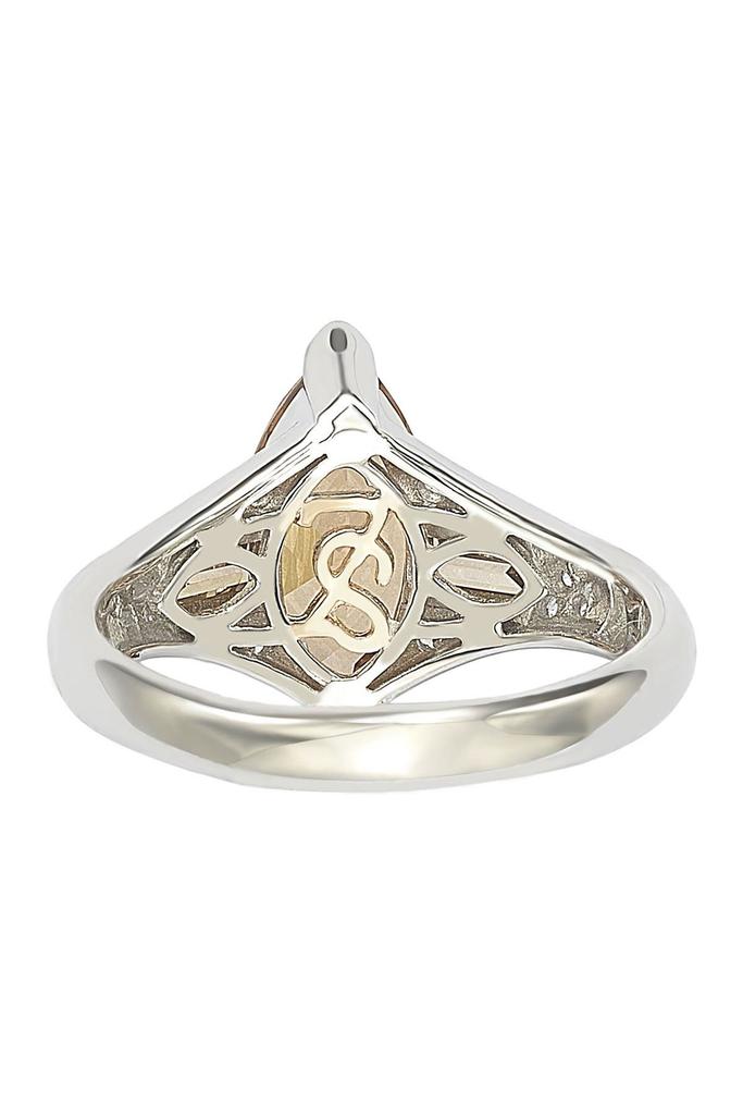 Suzy Levian Sterling Silver Brown CZ Marquise Ring