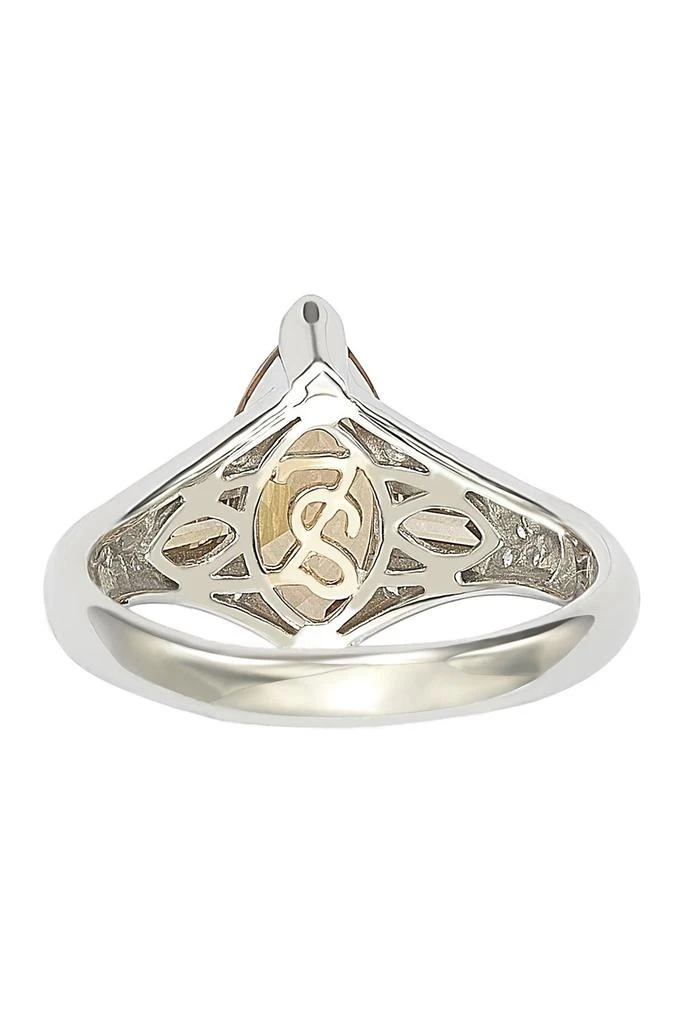 Suzy Levian Sterling Silver Brown CZ Marquise Ring 2