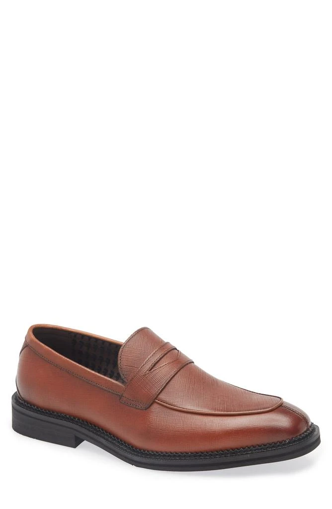Karl Lagerfeld Paris Apron Toe Saffiano Leather Penny Loafer 1