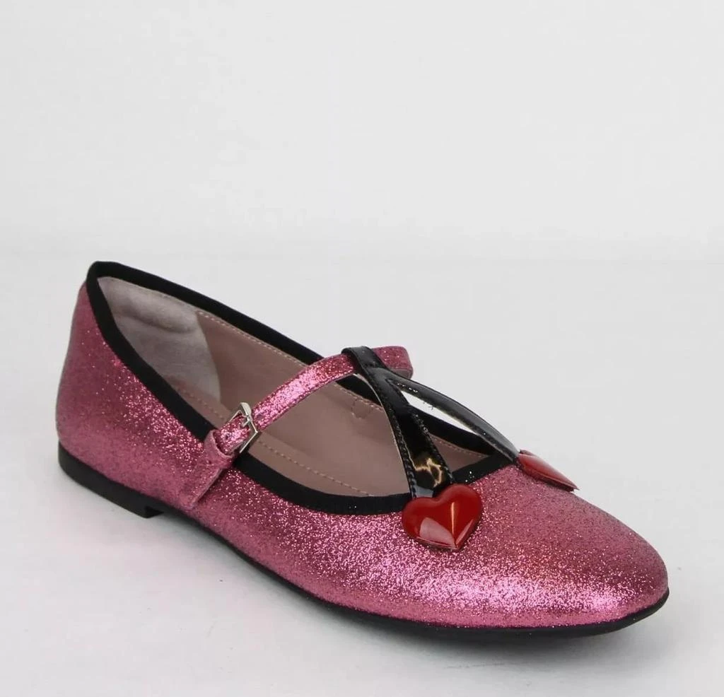 Gucci Girl Junior Shimmer Fabric Ballet Flats w/Hearts 35
