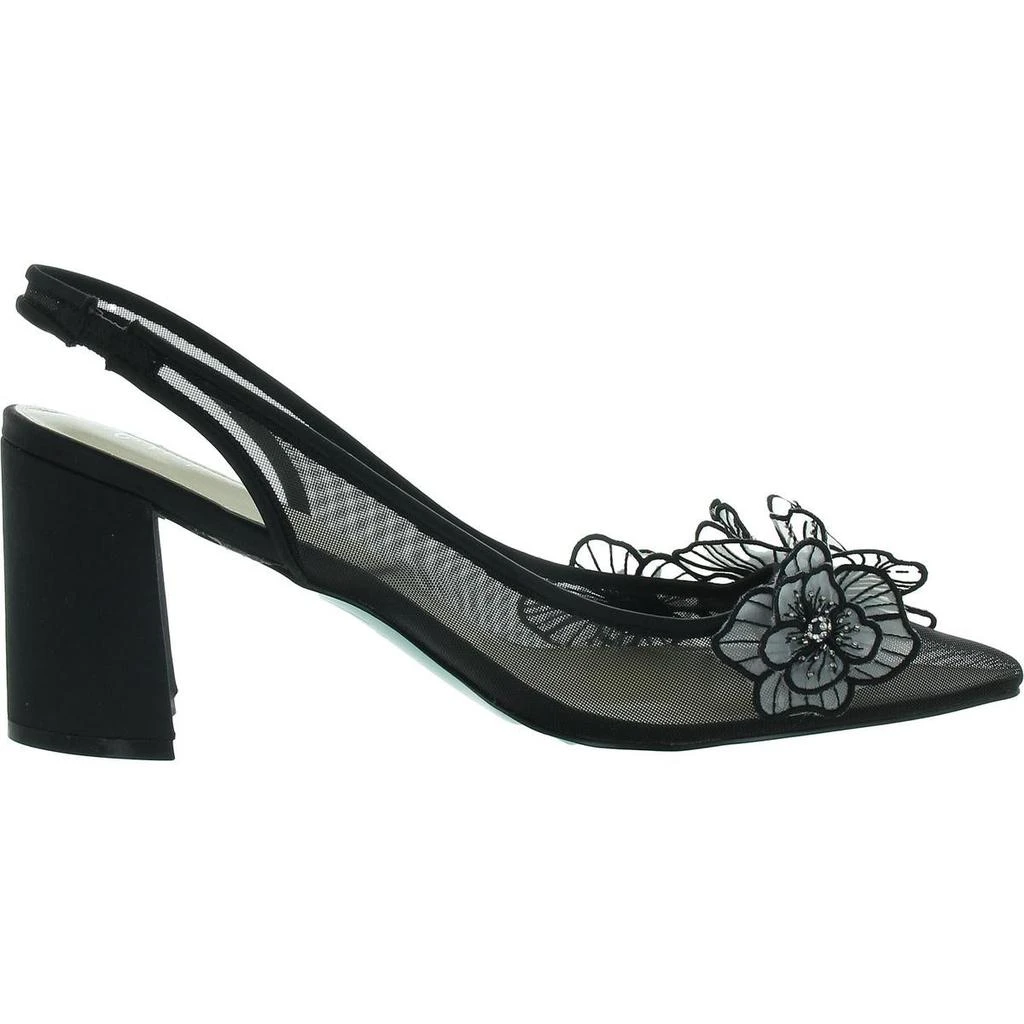 Betsey Johnson Petra Womens Pointed Toe Floral Slingback Heels 2
