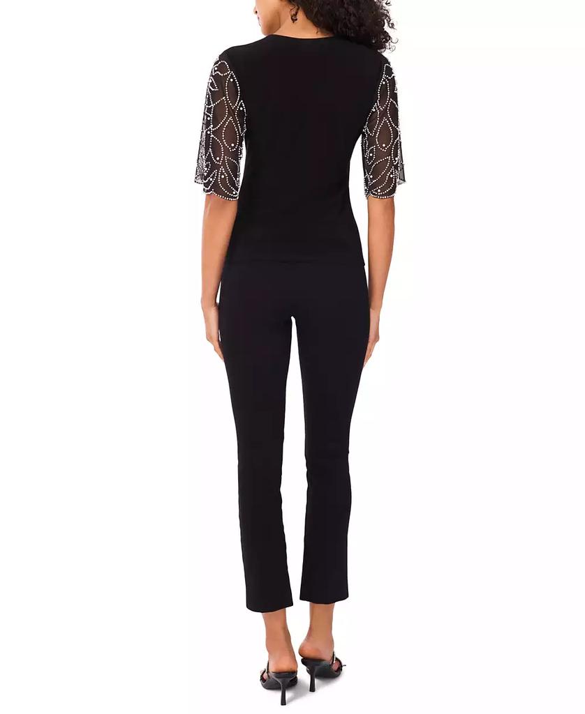 MSK Petite Short-Sleeve V-Neck Top