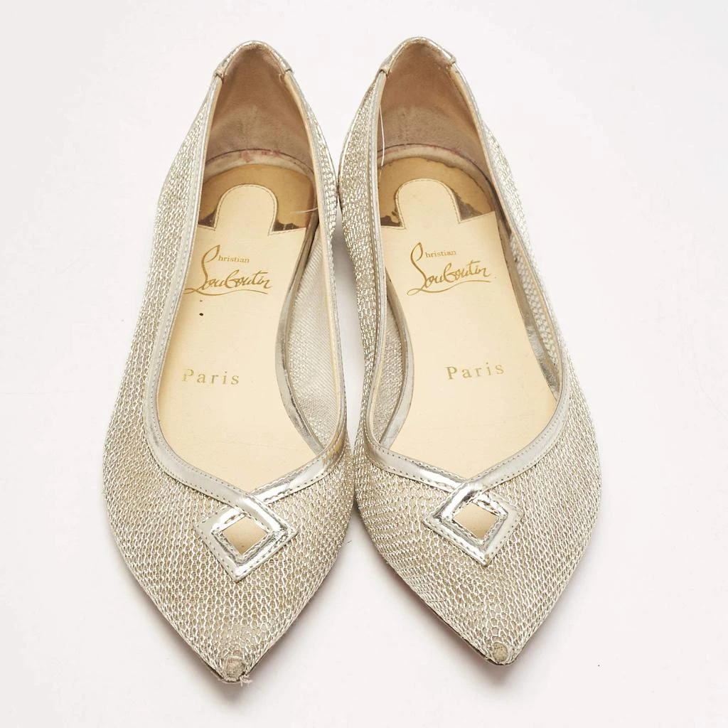 Christian Louboutin Christian Louboutin Gold Metallic Mesh and Leather Ballet Flats Size 37 3
