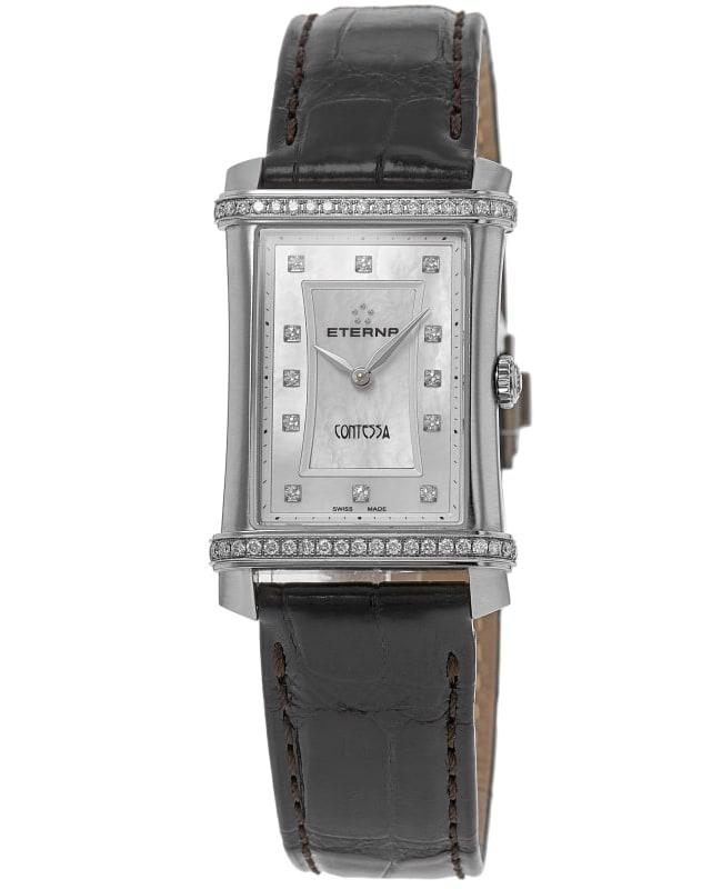 Eterna Eterna Contessa Mother of Pearl Dial Diamond Bezel Leather Strap Women's Watch 2410.48.67.1199