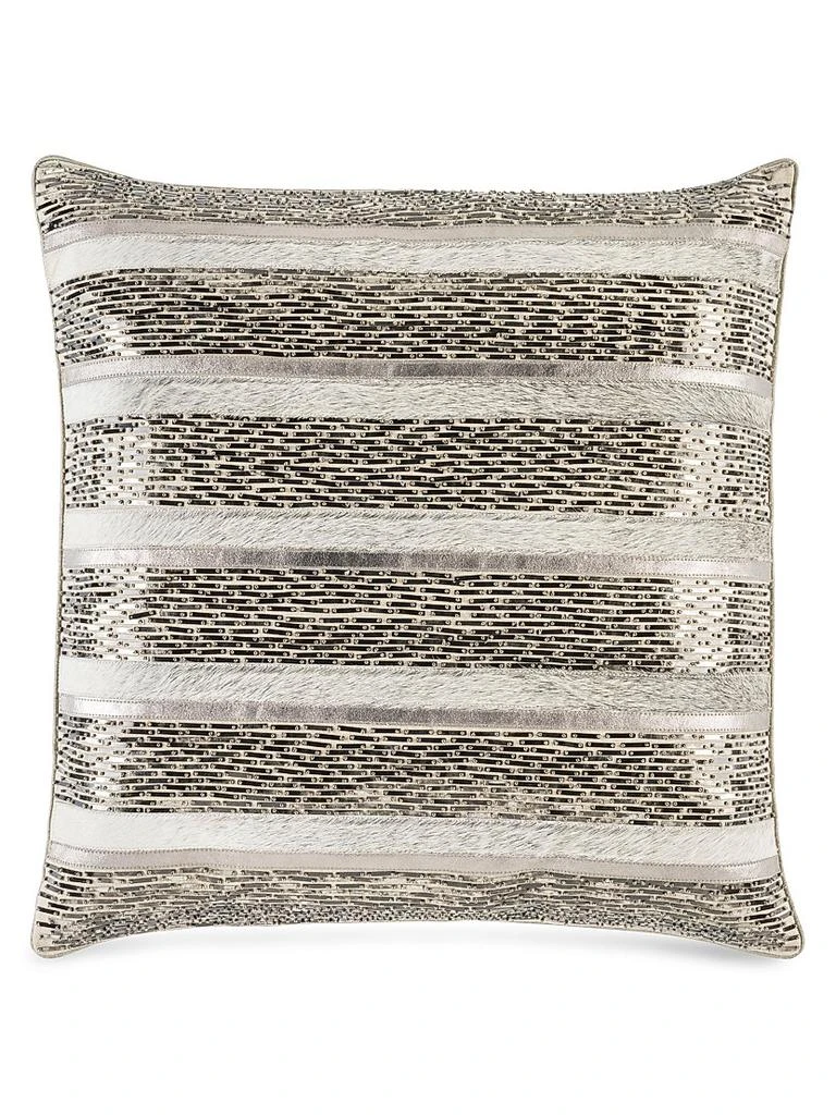 Callisto Home Beaded Pony Hair Pillow 1
