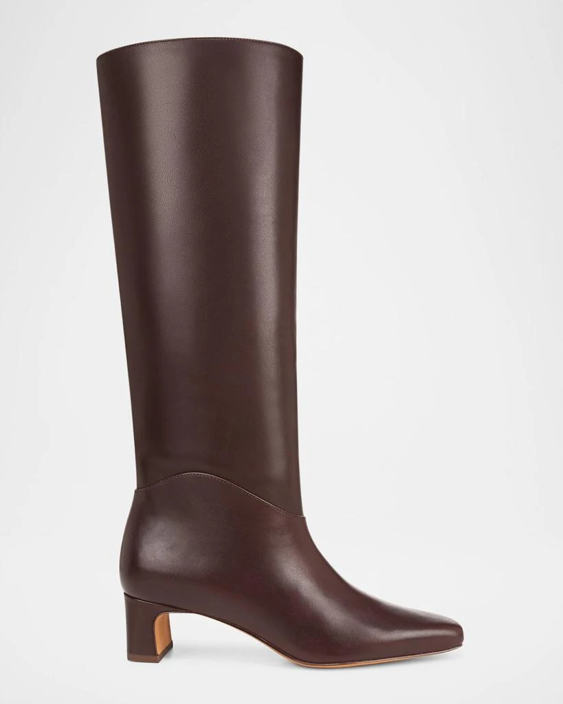 Vince Calf Leather Kitten-Heel Knee Boots Wide Calf 1