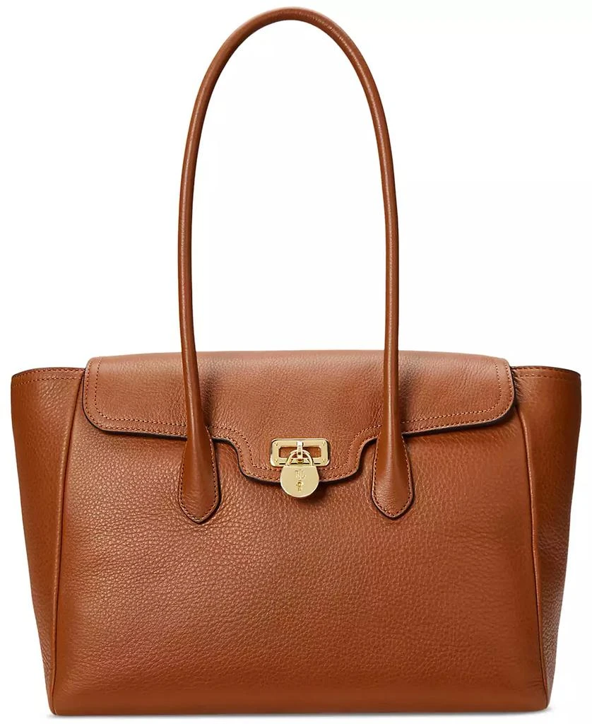 Ralph Lauren Pebbled Leather Extra-Large Tanner Satchel 4
