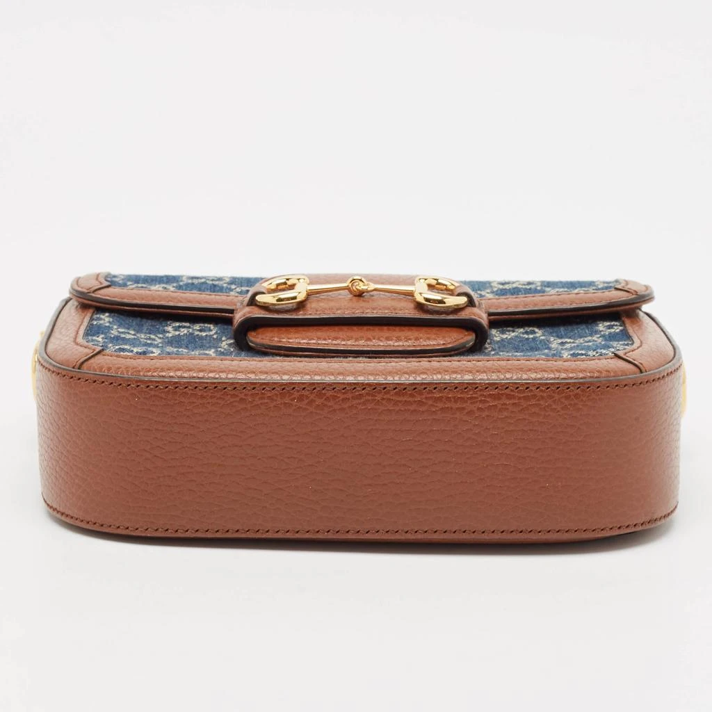 Gucci Gucci Blue/Brown GG Denim and Leather Horsebit 1955 Shoulder Bag 12