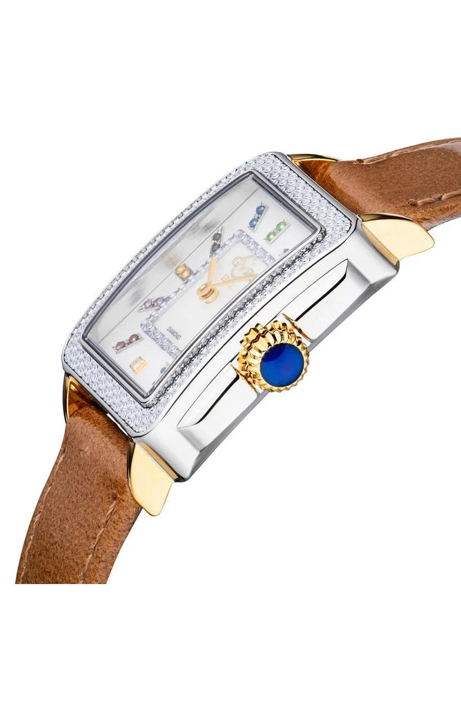 GV2 Padova Diamond Leather Strap Watch, 27mm x 30mm - 0.0116ct. 3