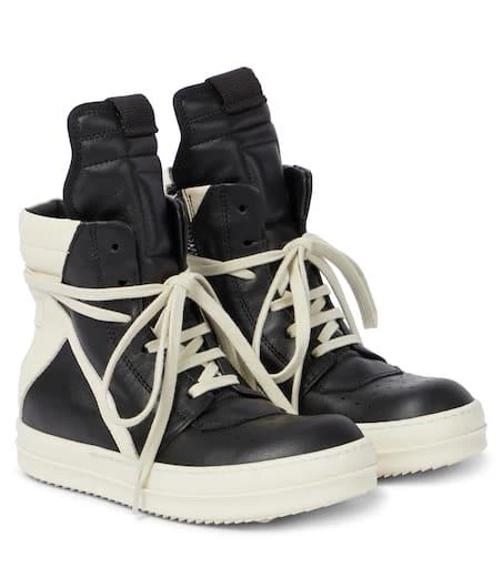 Rick Owens Kids Geobasket high-top leather sneakers 1