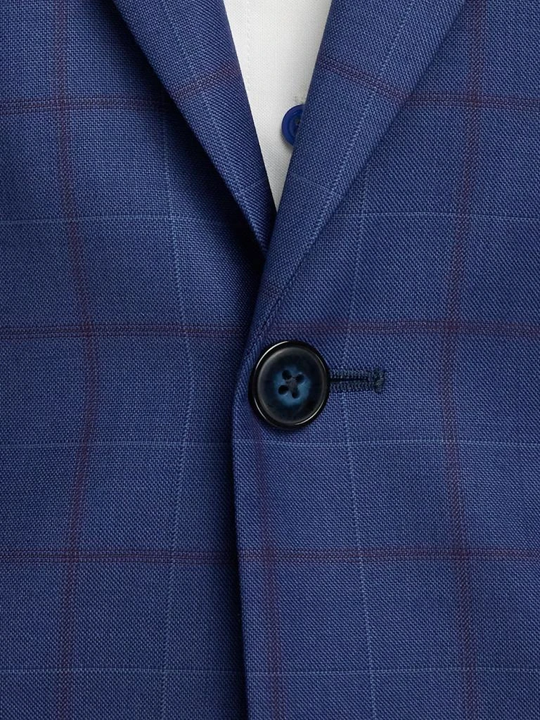 Paul Fredrick Wool Blend Windowpane Single Breasted Peak Lapel Sport Coat 6