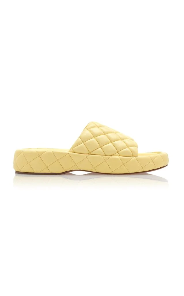 Bottega Veneta Bottega Veneta - Padded Matelasse Slide Sandals - Yellow - IT 40 - Moda Operandi 1