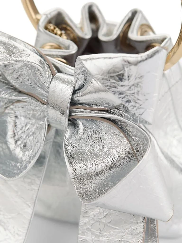 Jimmy Choo VINTAGE SILVER MICRO BONBON BAG WITH BOW 5