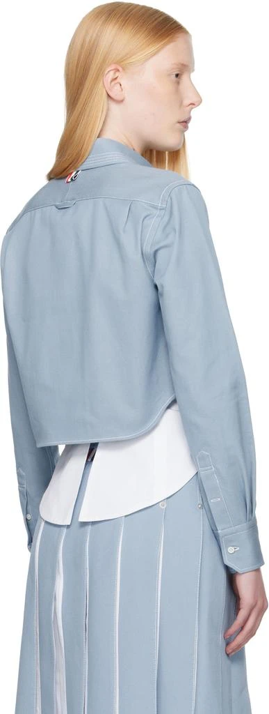 Thom Browne Blue Classic Cropped Long Sleeve Denim Shirt 3