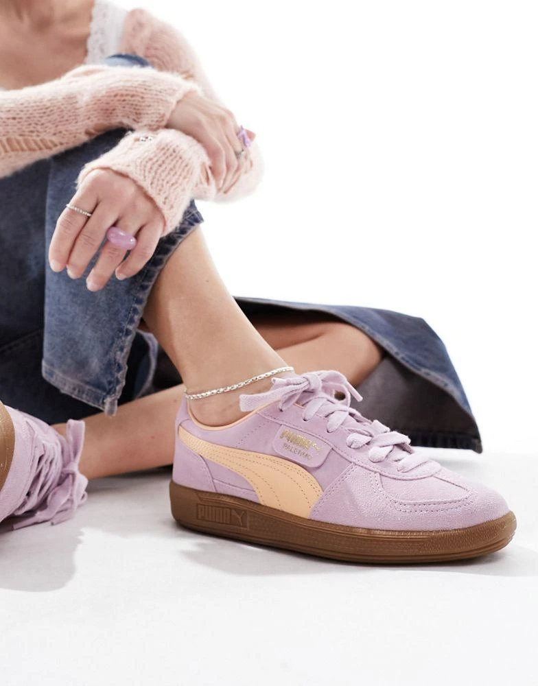 Puma Puma Palermo trainers in lilac and orange 1