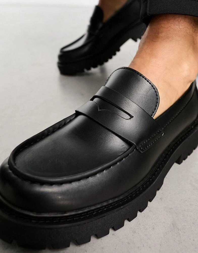 Pull&Bear Pull&Bear chunky loafer in black 3