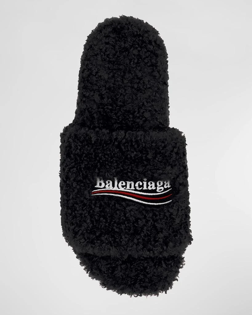 Balenciaga Faux Fur Slide Sandals 5