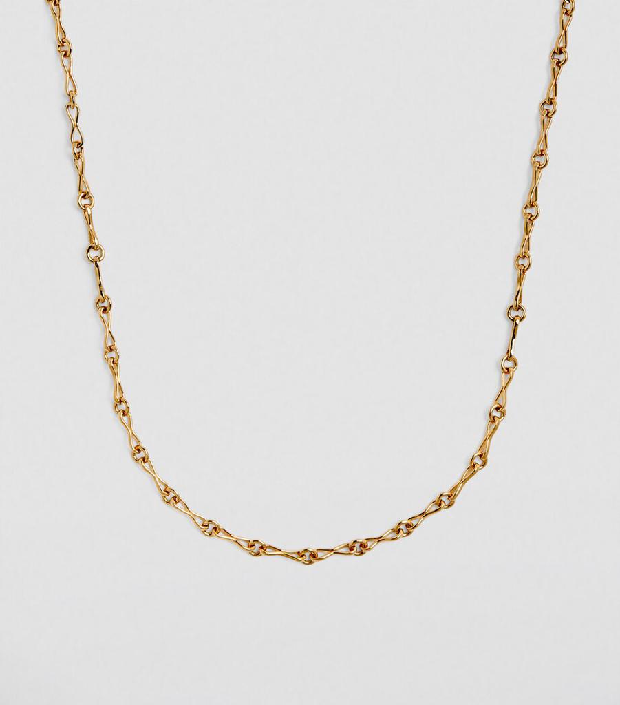 Azlee Small Yellow Gold Circle Link Chain Necklace