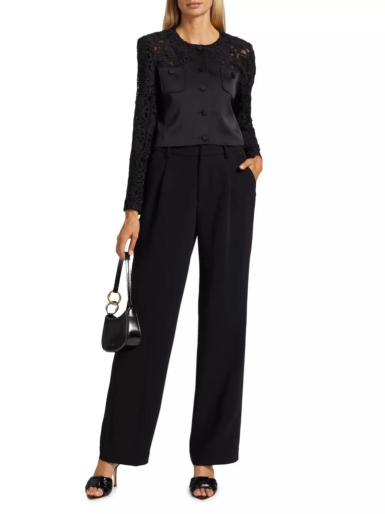 Generation Love Cortez Lace-Trimmed Satin Crop Jacket 2