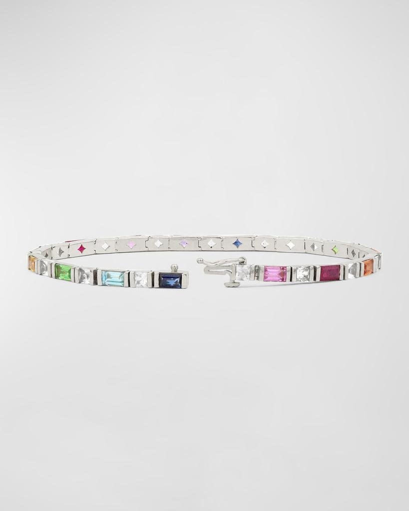 Stevie Wren Rainbow Gemstones 14K Bar-Set Tennis Bracelet