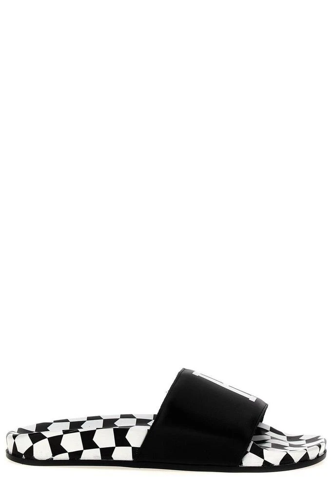 Rhude Logo Printed Checked Slides 1