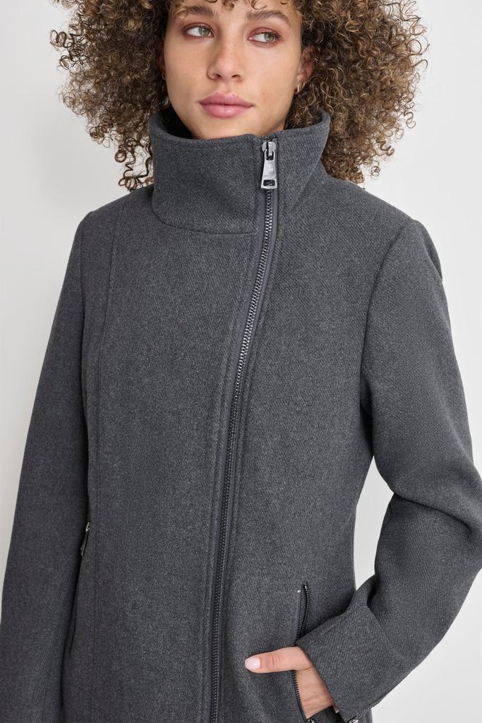 DKNY WOOL COAT WITH ZIPPER DETAIL - Coats - BeyondStyle