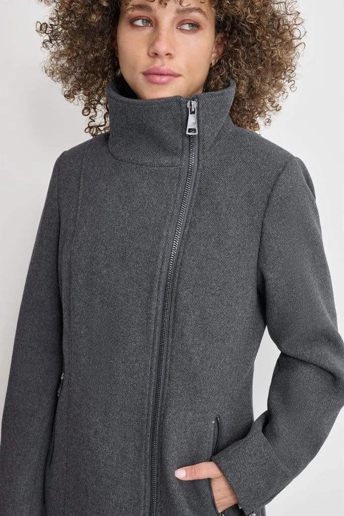 DKNY WOOL COAT WITH ZIPPER DETAIL 4