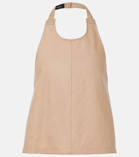 WARDROBE.NYC Halterneck cotton-blend drill top 1