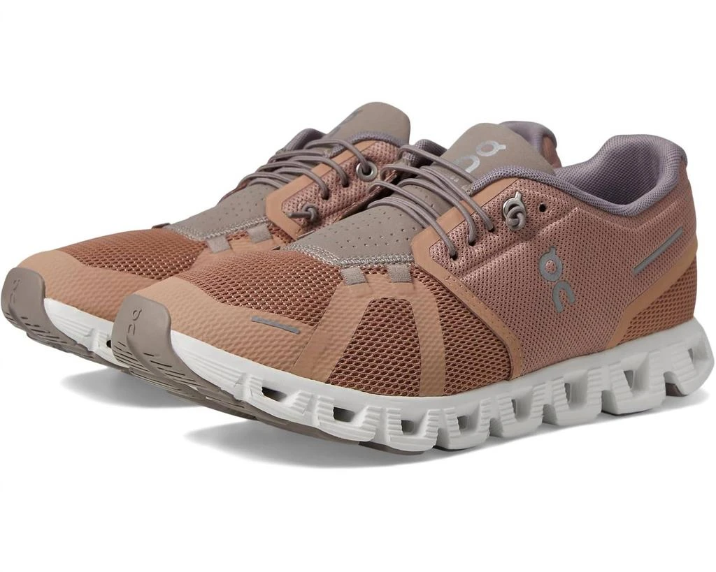 ON RUNNING Women's Cloud 5 Running Shoes In Rosebrown/fog 1