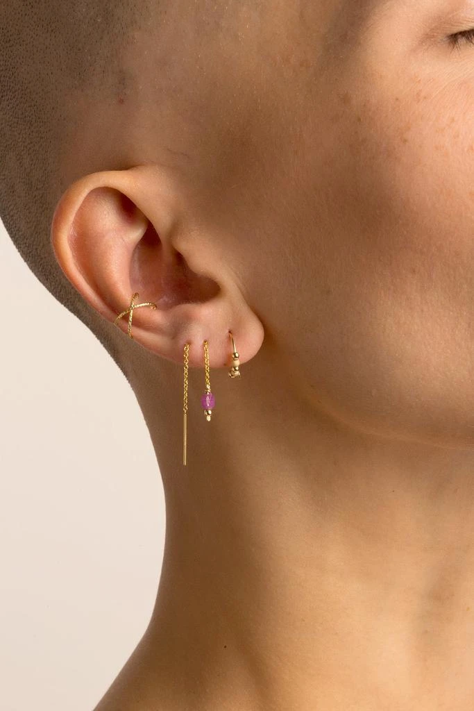 预计3周后发货 YAY Paris Faux Piercing Éclat Croisé - Or 2