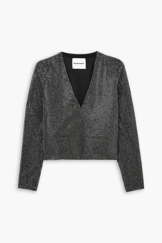 ROLAND MOURET Crystal-embellished crepe top 1
