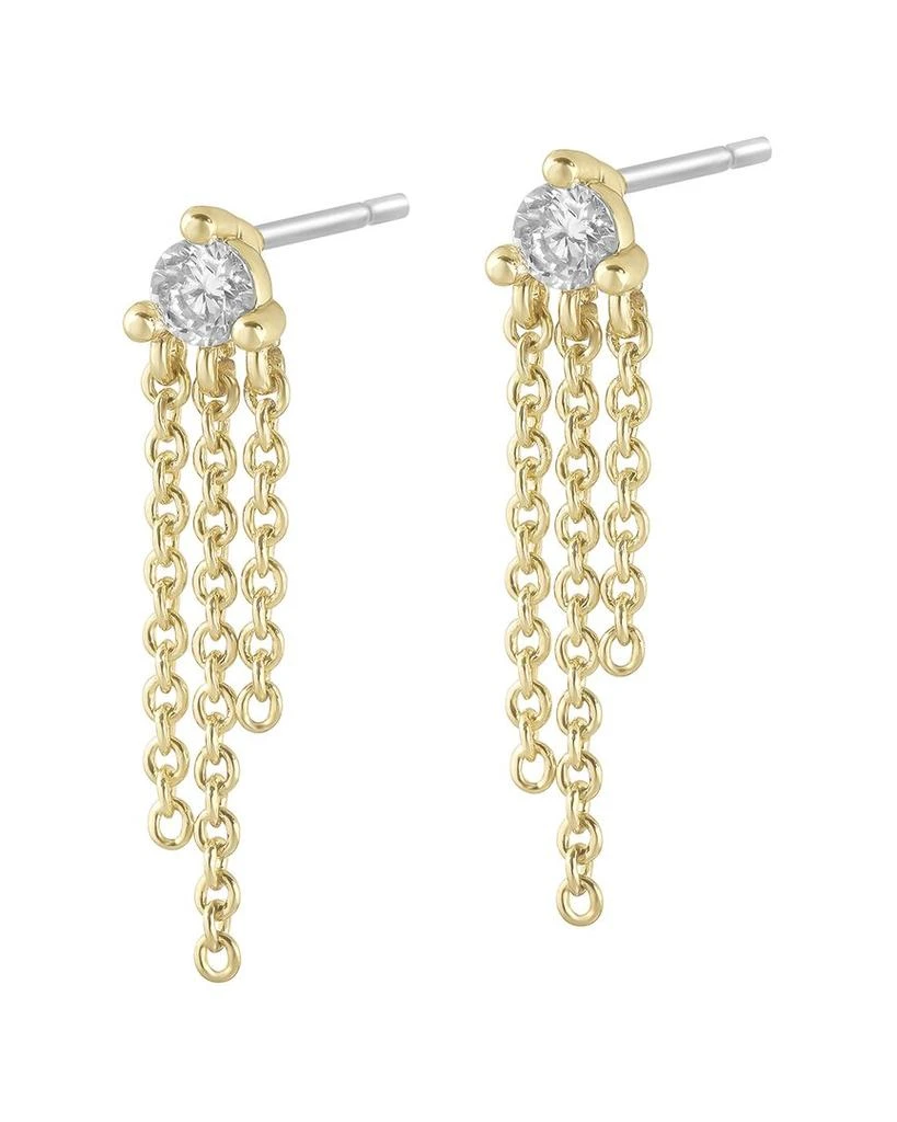 ELECTRIC PICKS Electric Picks 14K Plated CZ Cascade Statement Earrings