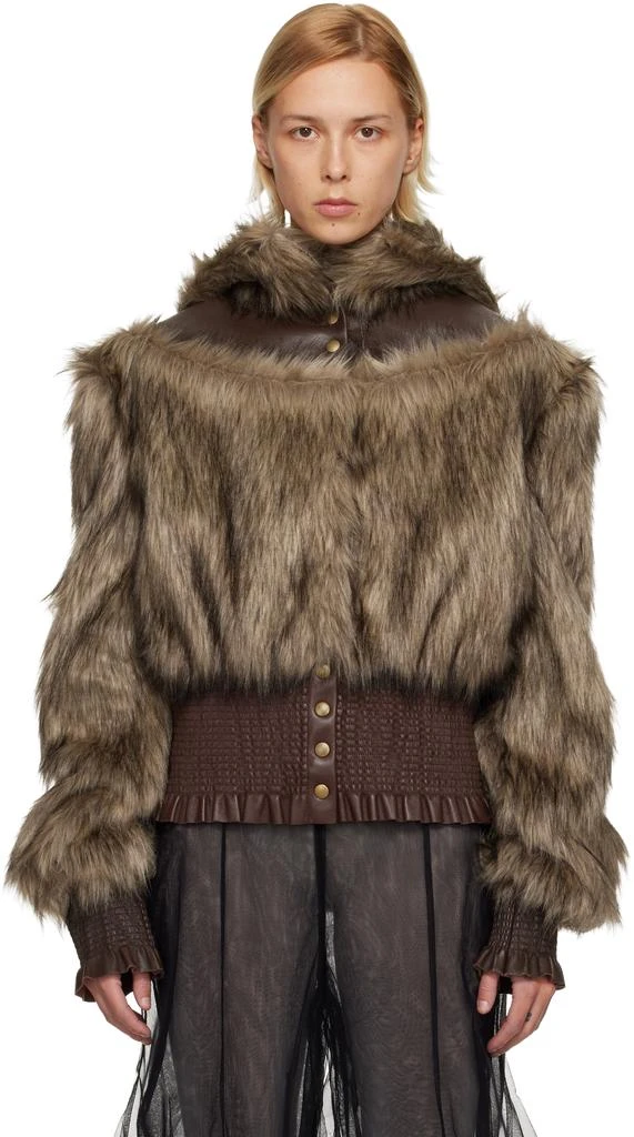 Nicklas Skovgaard SSENSE Exclusive Brown Joan Leather Jacket