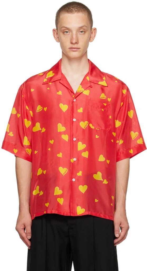 Marni Red 'Bunch Of Hearts' Shirt 1