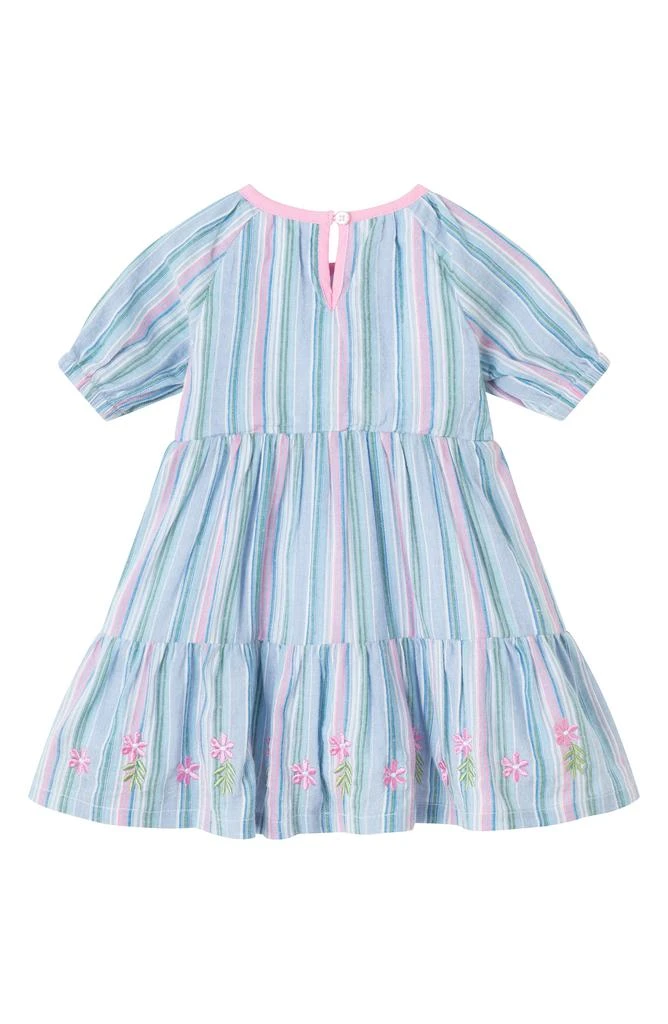 Andy & Evan Stripe Cotton Dress, Bloomers & Bow Headband Set 8