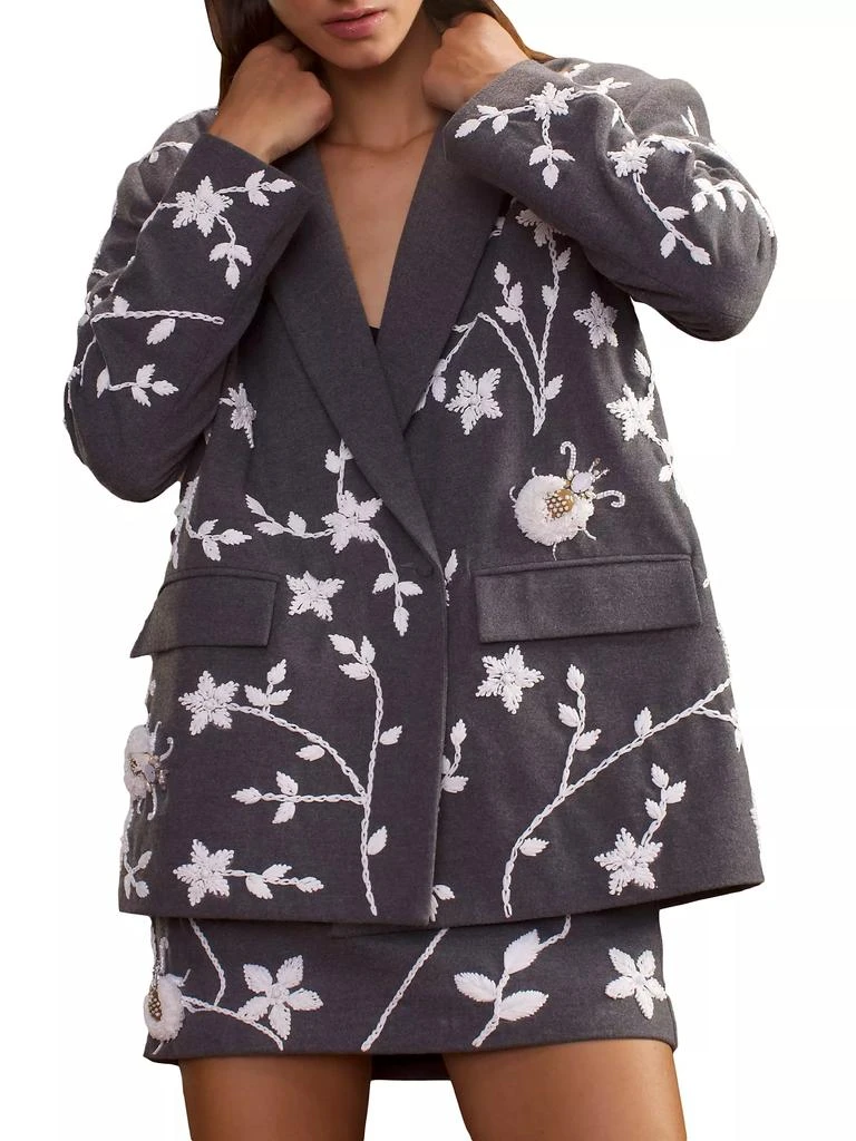 Cynthia Rowley Embellished Wool-Blend Jacket 1