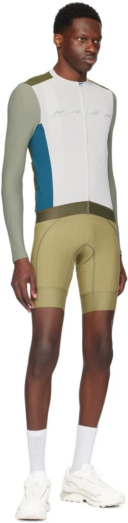 MAAP Off-White & Khaki Team Bib Evo Shorts 4
