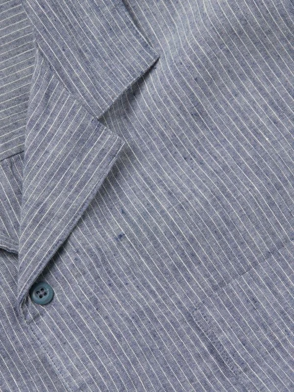 Onia Vacation Striped Linen Blend Camp Shirt 4