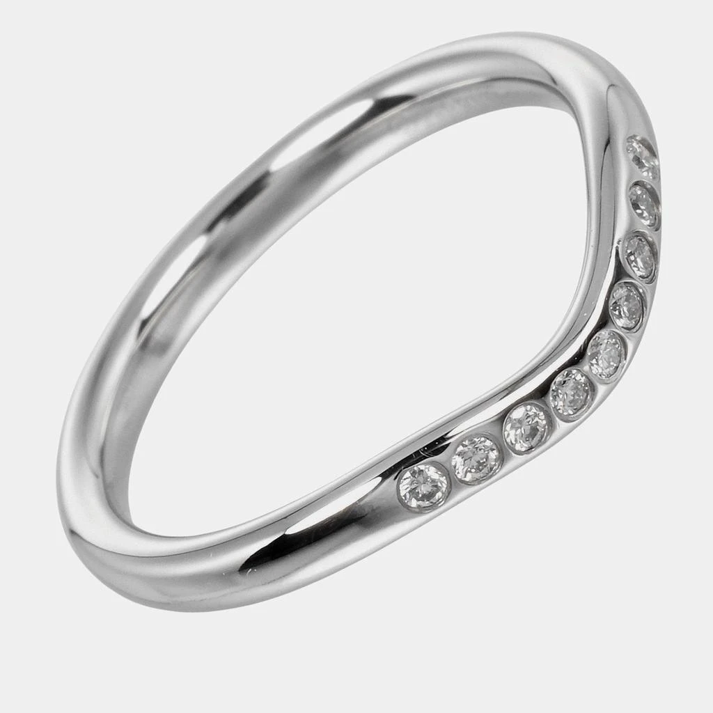 Tiffany & Co. Tiffany & Co. Platinum and Diamond Elsa Peretti Curved Wedding Band Ring EU 47 2