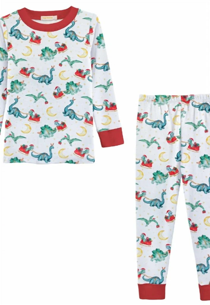 Baby Club Chic Baby Club Chic - Boy
s Dino Clause Printed Kid Pajama Set 2