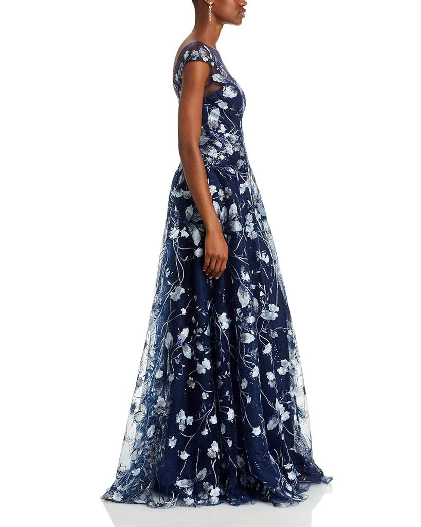 Teri Jon Embroidered Lace Illusion Bodice Gown 5