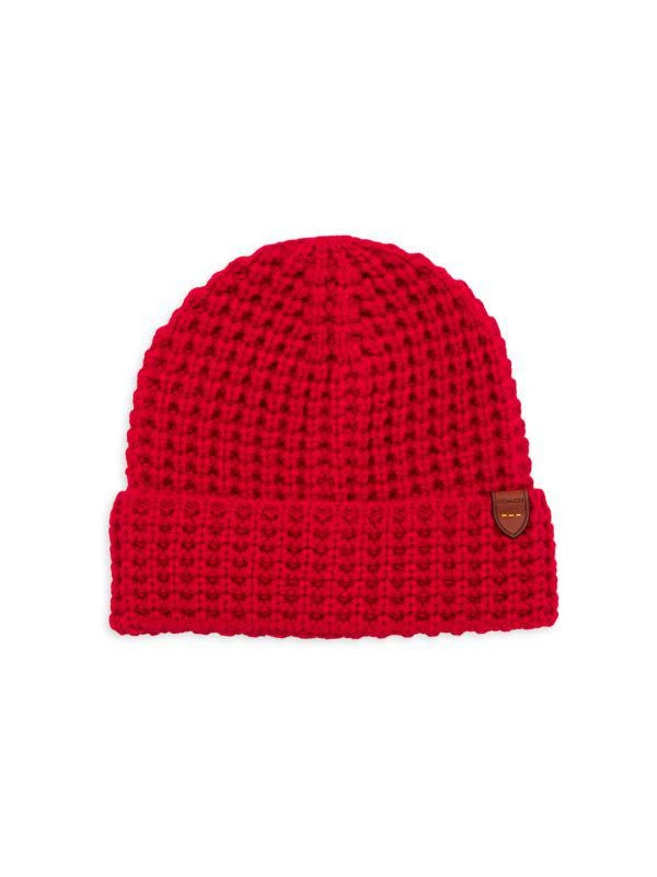 Coach Red Knit Beanie Buy COACH Red Embossed C Knit Beanie from Next USA main image 3