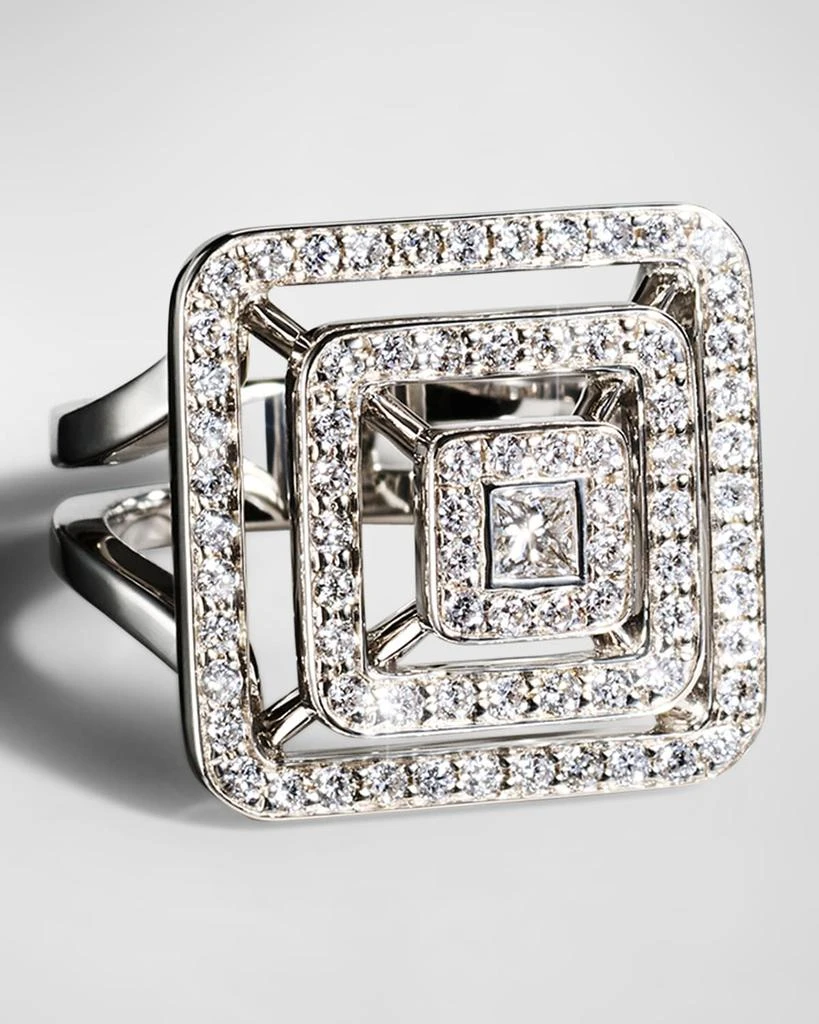 Mimi So 18K Yellow Gold Piece Pyramid Diamond Ring, Size 6 1