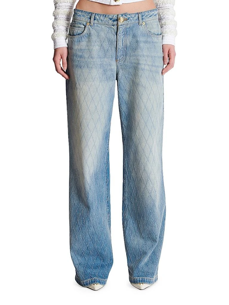 Balmain Quilted Straight-Leg Jeans 3