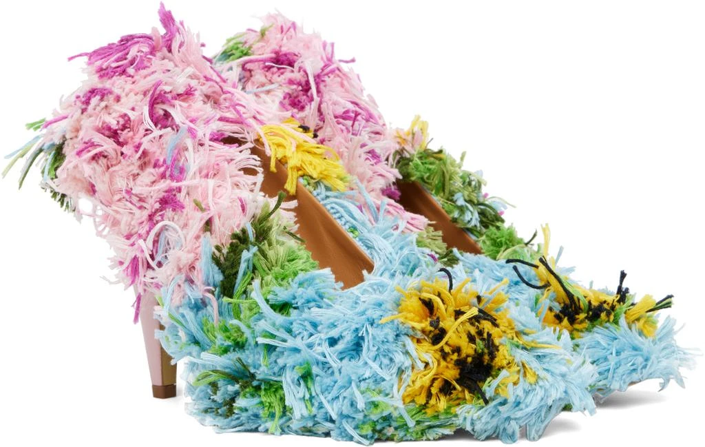 Moschino Multicolor Tufting Heels 4