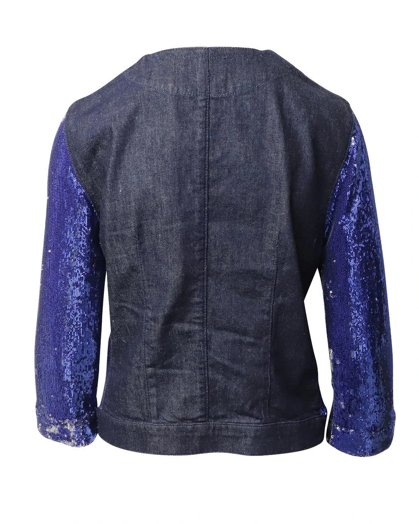 PINKO Pinko Tag Sequin Embellished Jacket in Blue Denim 3