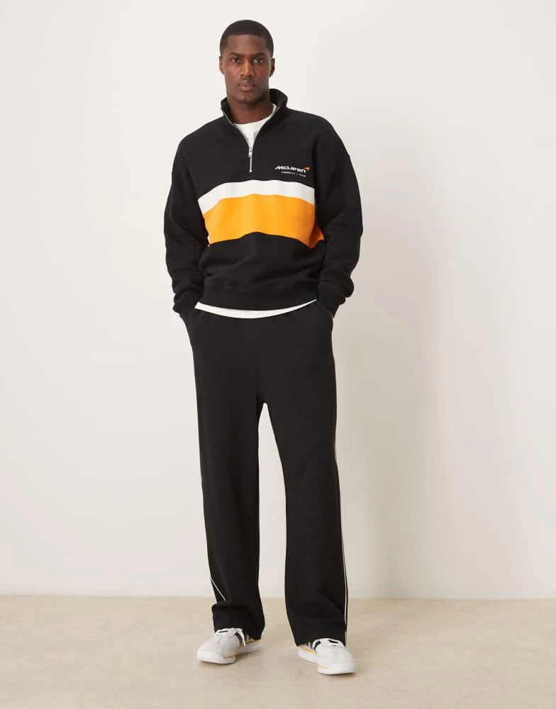 Abercrombie & Fitch Abercrombie & Fitch Formula 1 Mclaren 1/4 zip collared sweatshirt in black 2