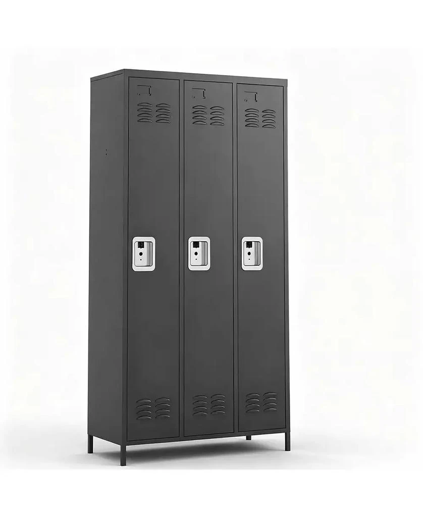 YIGII 3-Door Steel Employee Locker with Spacious Storage for Various Uses